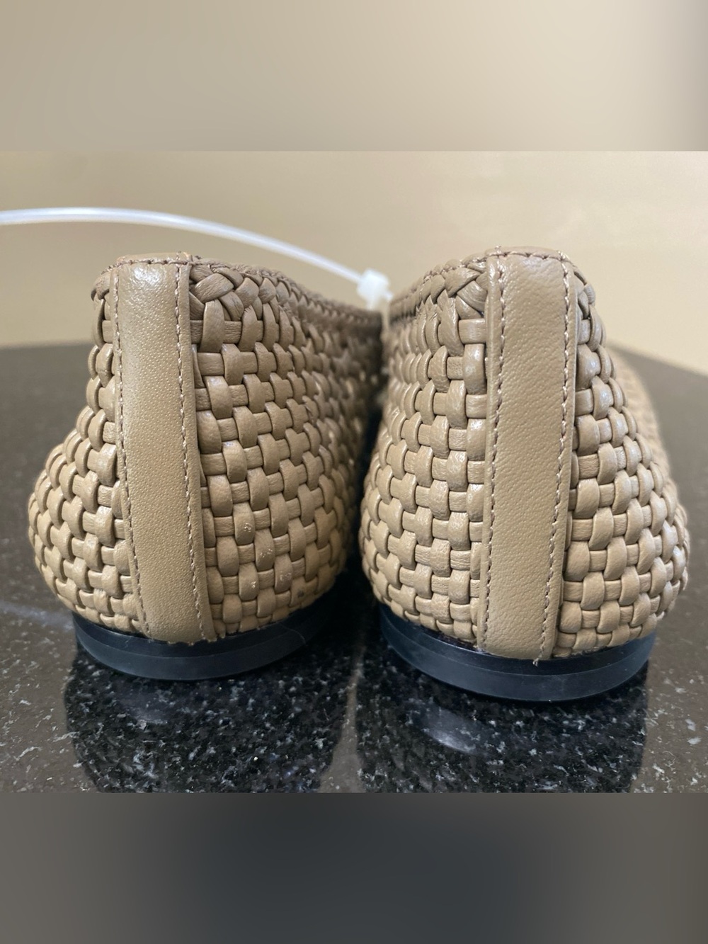 Vince Vivian Crochet Leather Mary Jane Flat Sz 8 could fit 8.5 Sandshell - Picture 2 of 11